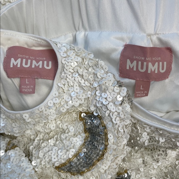 New Show Me Your Mumu Celestial Sequin Sun Moon RSVP Skirt Last Call Top Set L - Picture 9 of 13